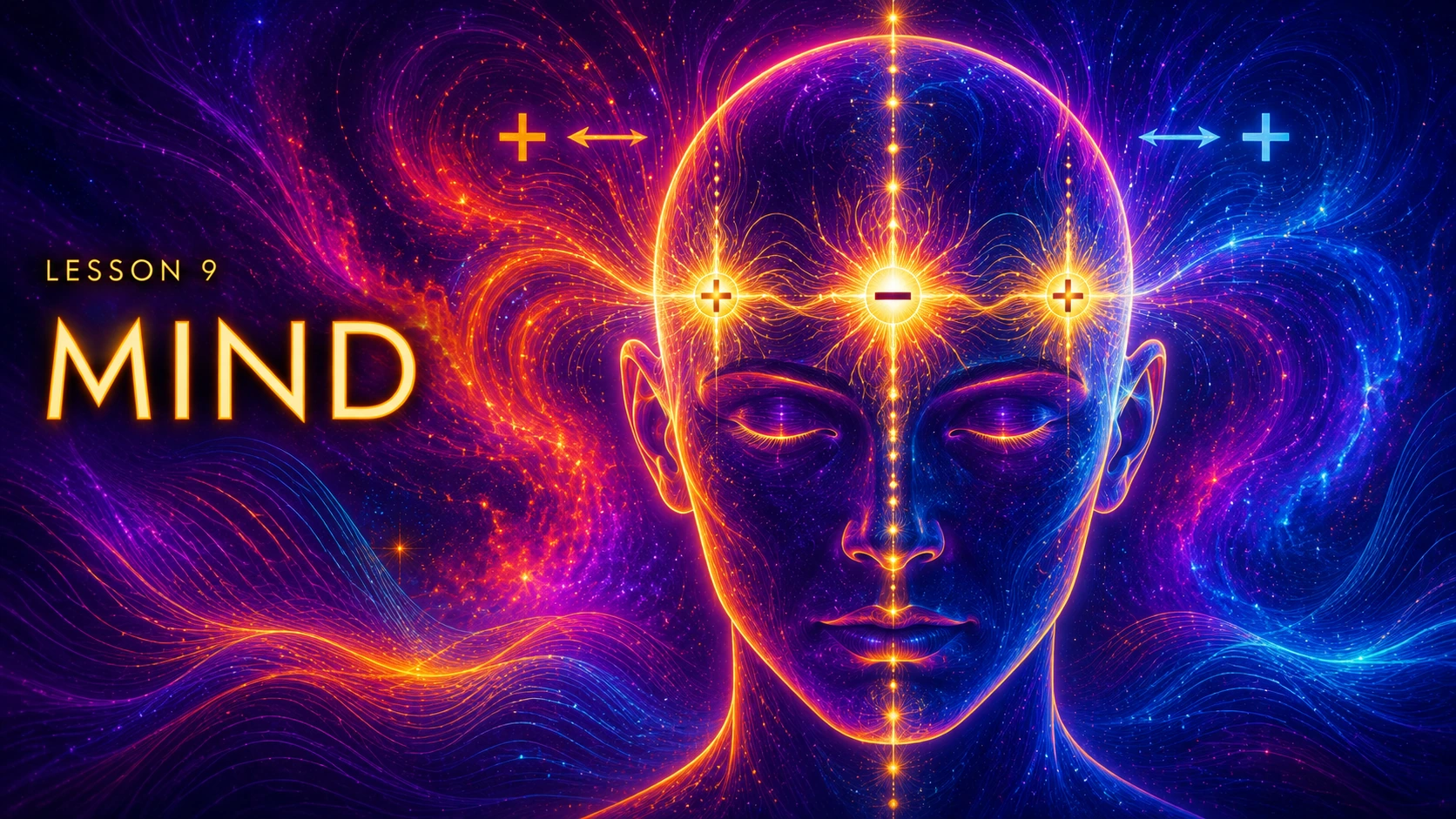 Official Lesson 9 title card, Mind, with a luminous illustrated head.